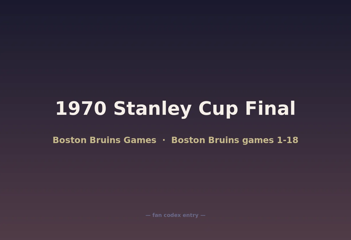 1970 Stanley Cup Final